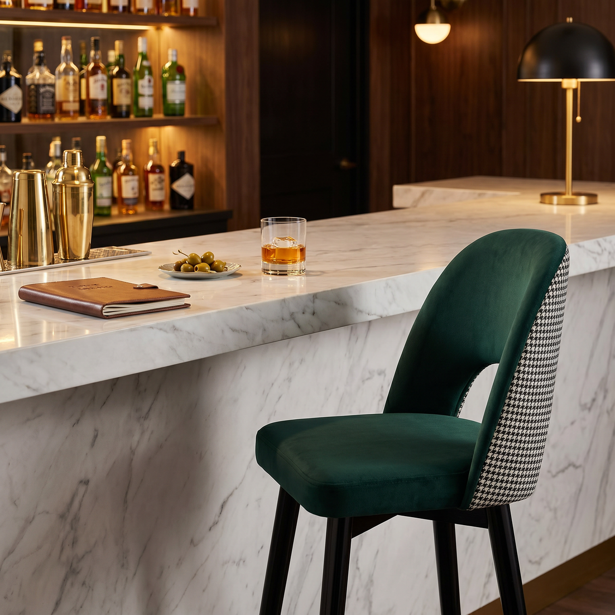 Monaco Velvet Bar Stool