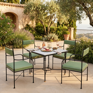Florentine Marble & Iron Outdoor Dining Set