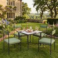 Florentine Marble & Iron Outdoor Dining Set