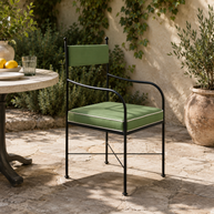 Florentine Iron with upholstery Outdoor Dining Chair