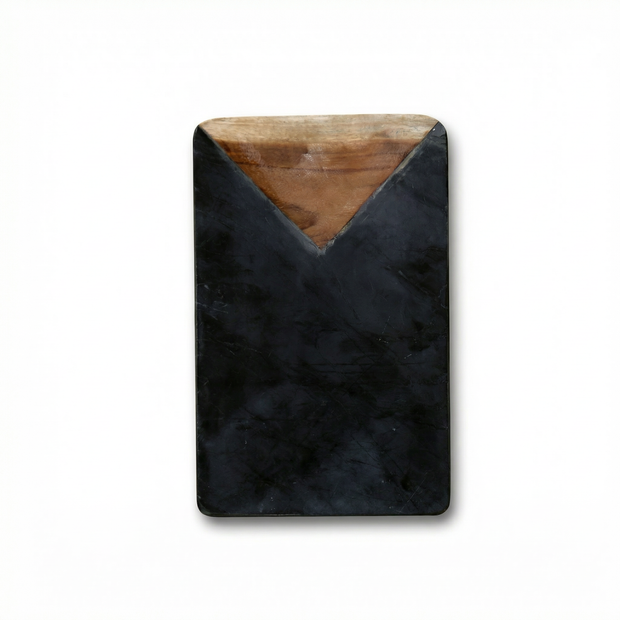 V Shape Marble Wood Serving Board