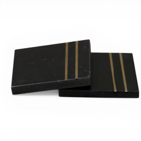 Black Marble Coaster Set