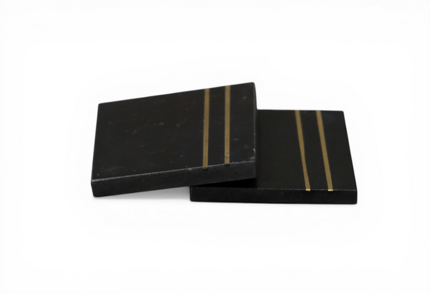 Black Marble Coaster Set