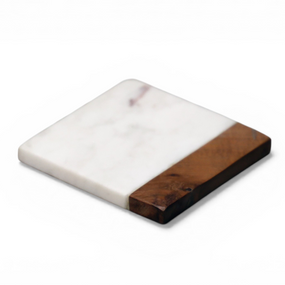 White Marble Beverage Coasters