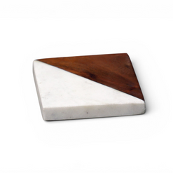 White Marble Beverage Coasters