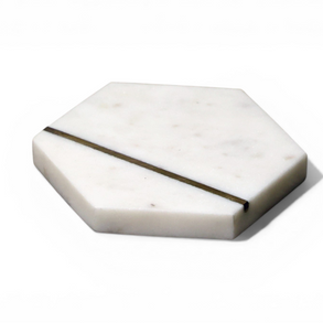 White Marble Beverage Coasters