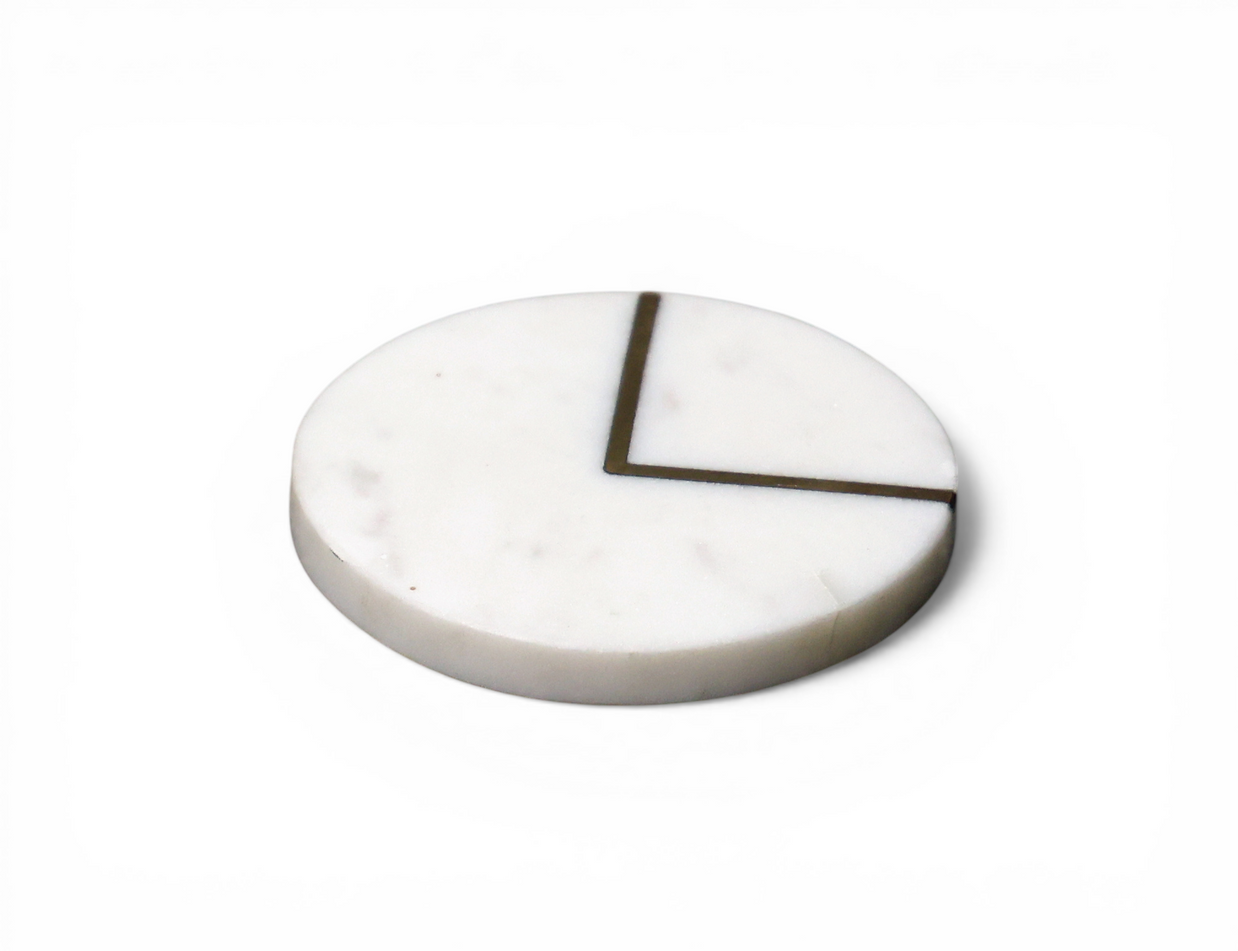 White Marble Beverage Coasters