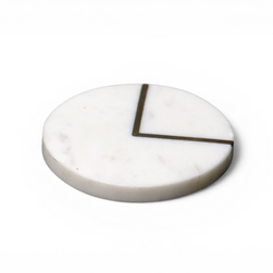 White Marble Beverage Coasters