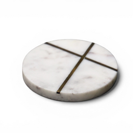 White Marble Beverage Coasters