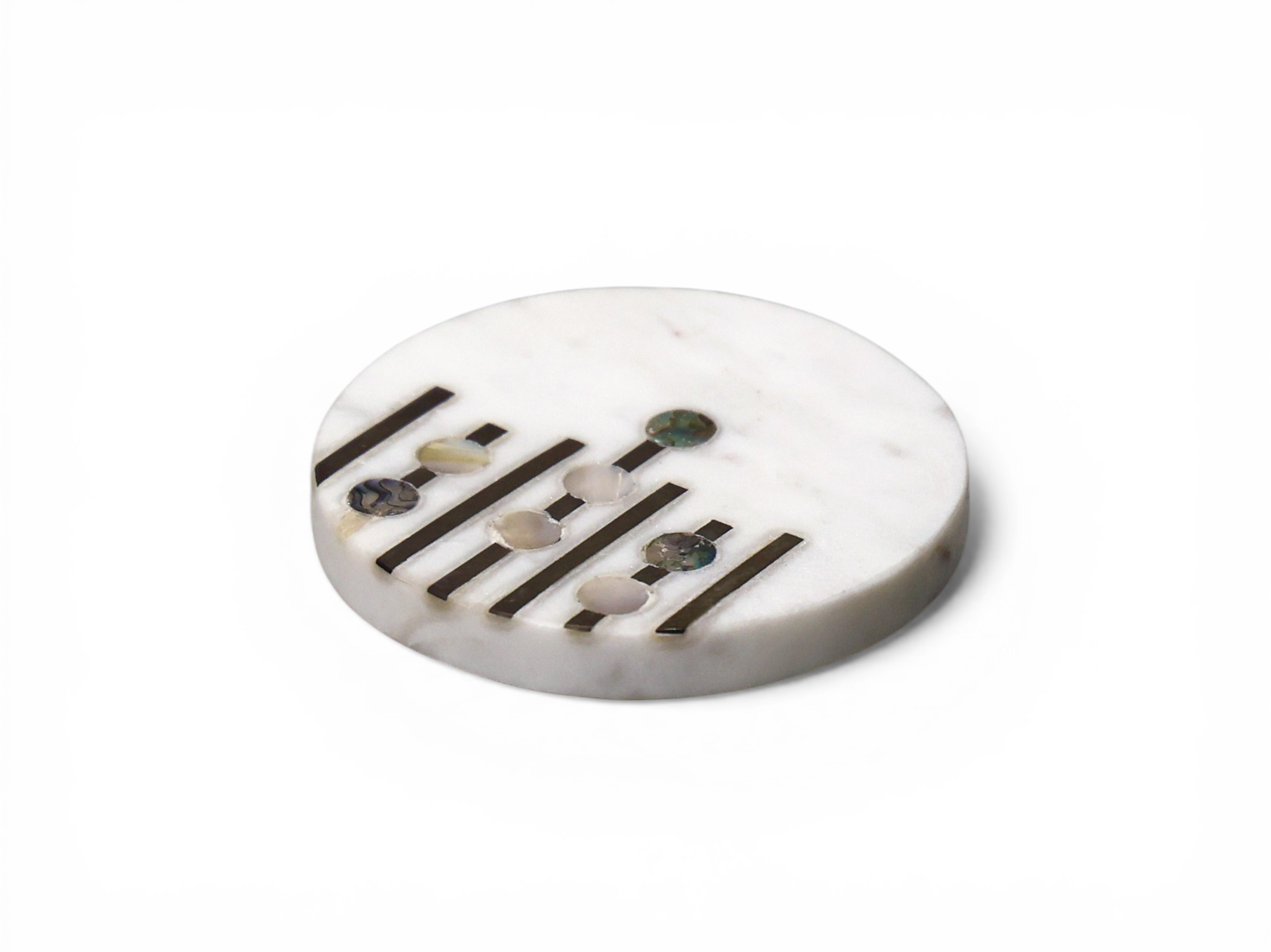 White Marble Beverage Coasters