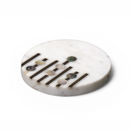 White Marble Beverage Coasters