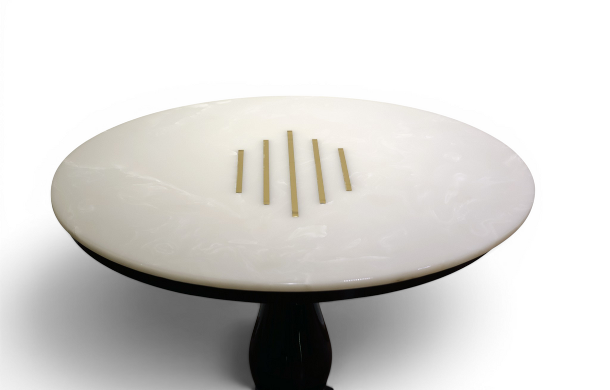 Orion Geometric-Inlay Accent Table