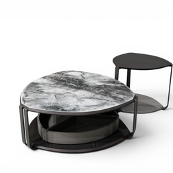 Organic Pebble Storage Coffee Table Duo