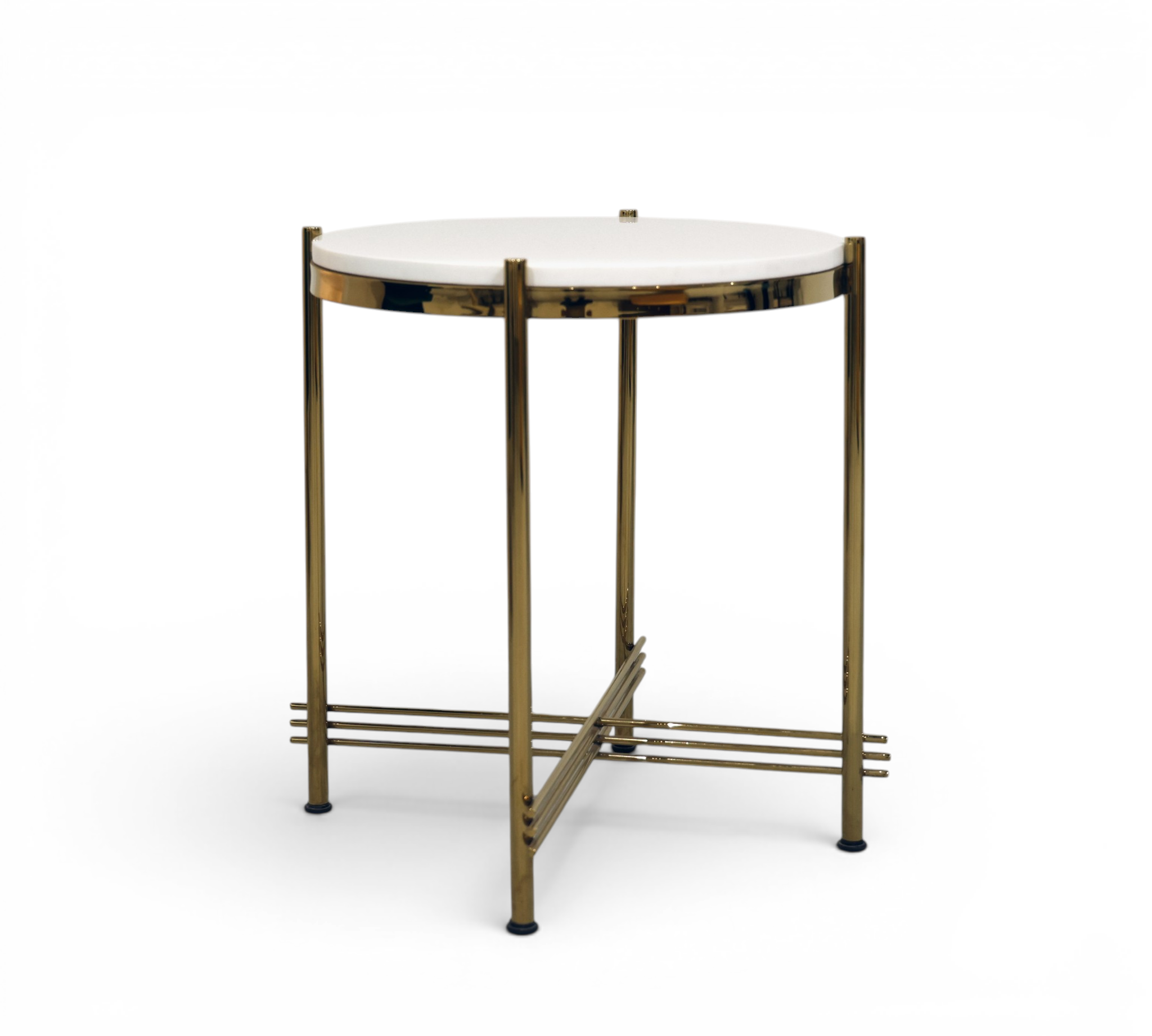 Solstice White & Gold Accent Table