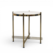Solstice White & Gold Accent Table