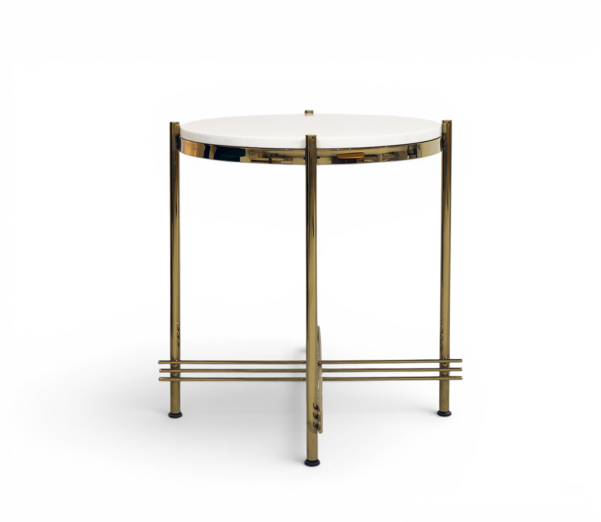 Solstice White & Gold Accent Table