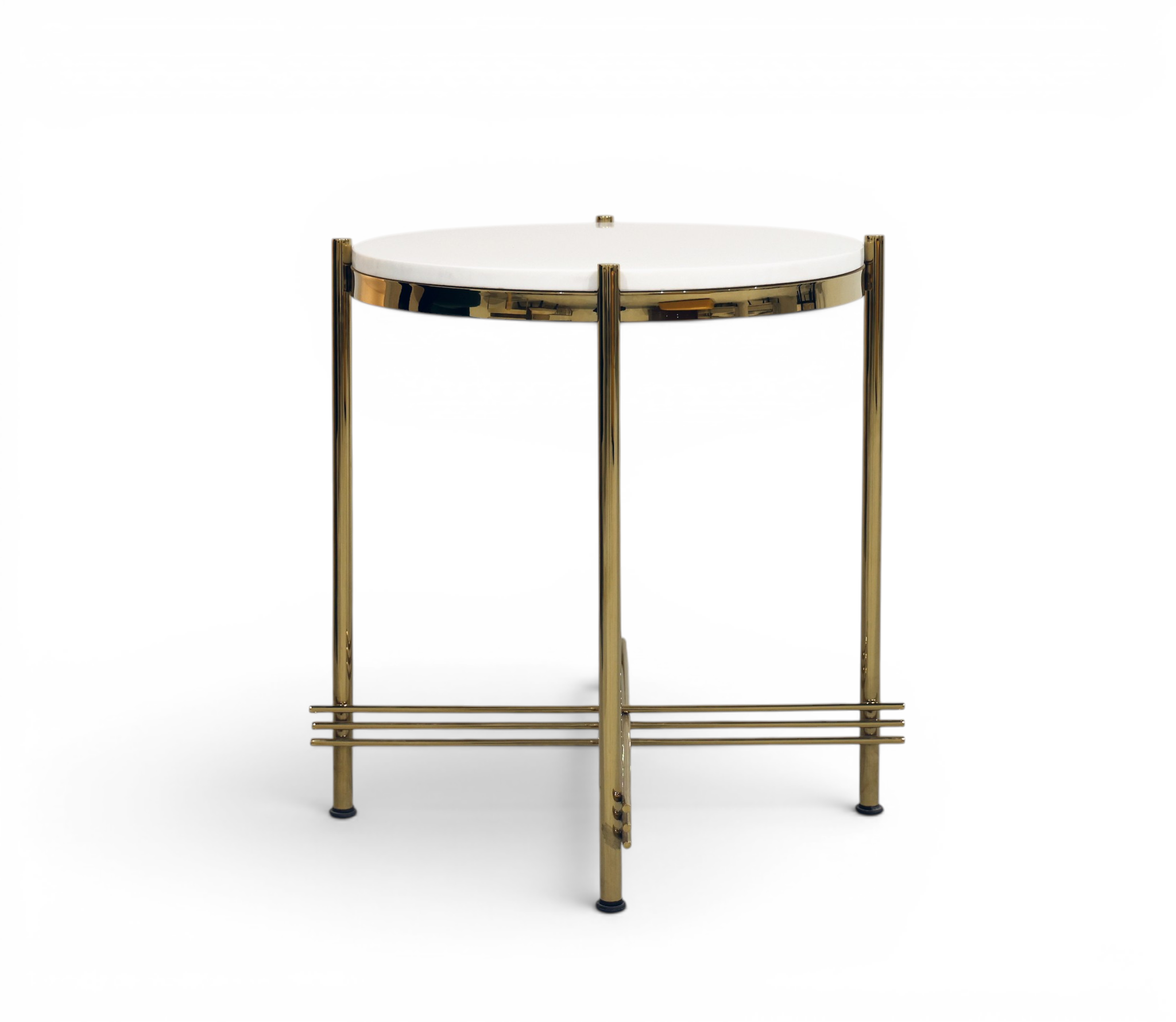 Solstice White & Gold Accent Table