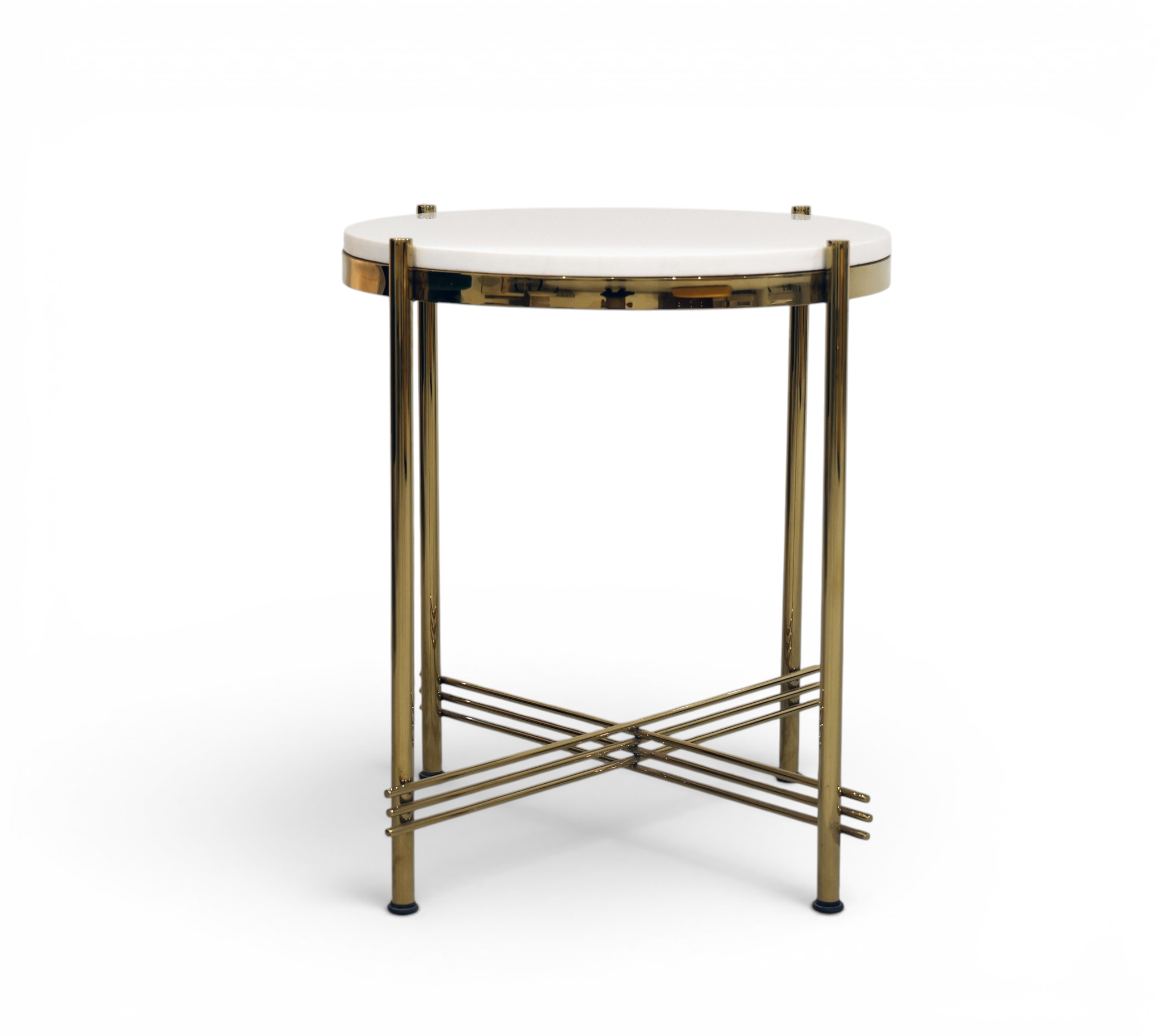 Solstice White & Gold Accent Table