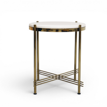 Solstice White & Gold Accent Table