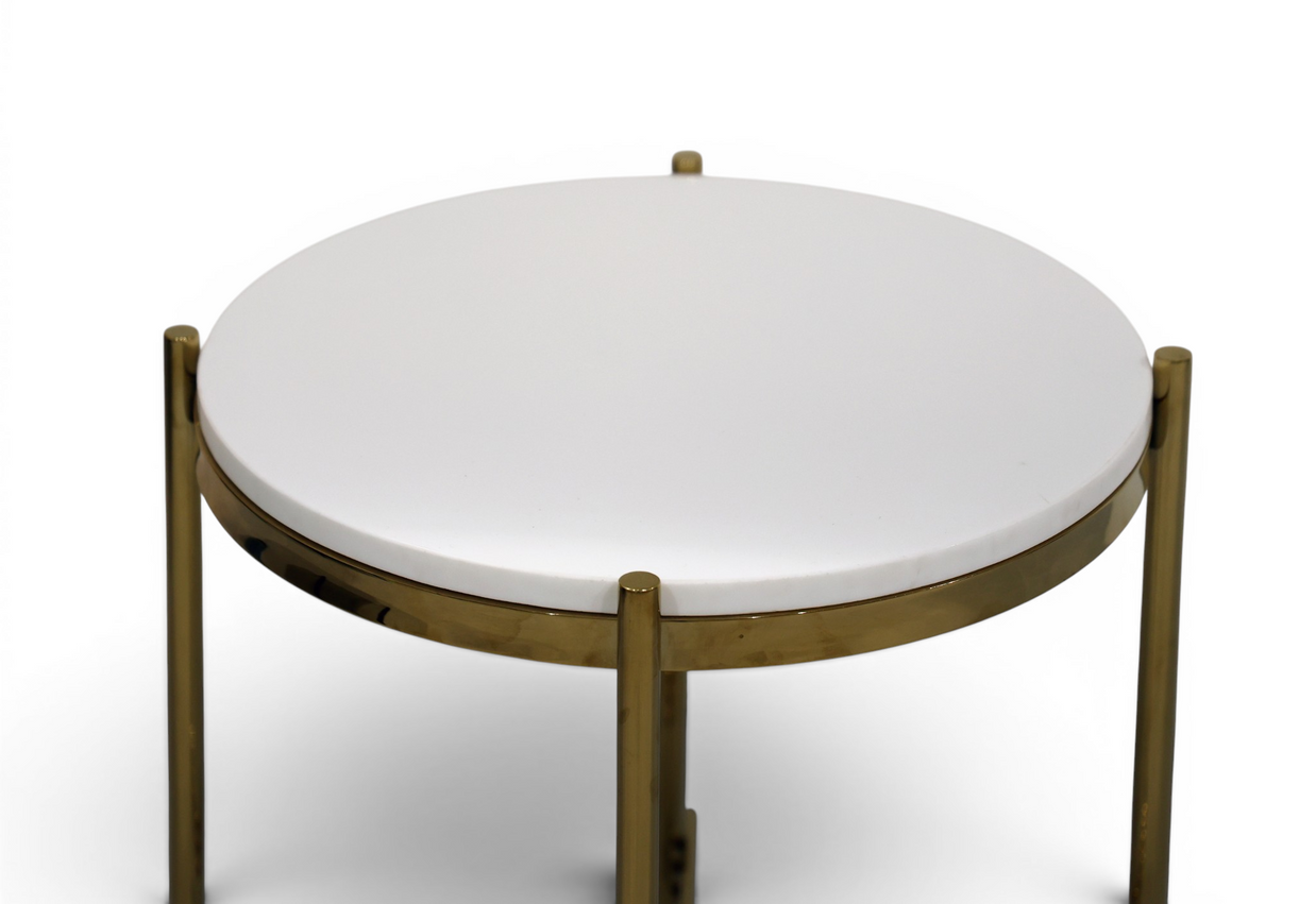 Solstice White & Gold Accent Table
