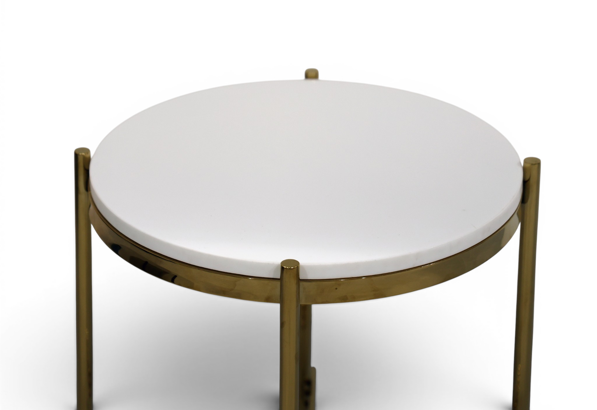 Solstice White & Gold Accent Table