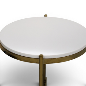 Solstice White & Gold Accent Table