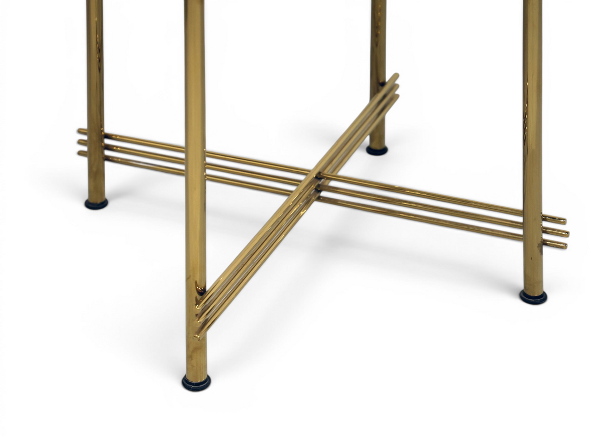 Solstice White & Gold Accent Table