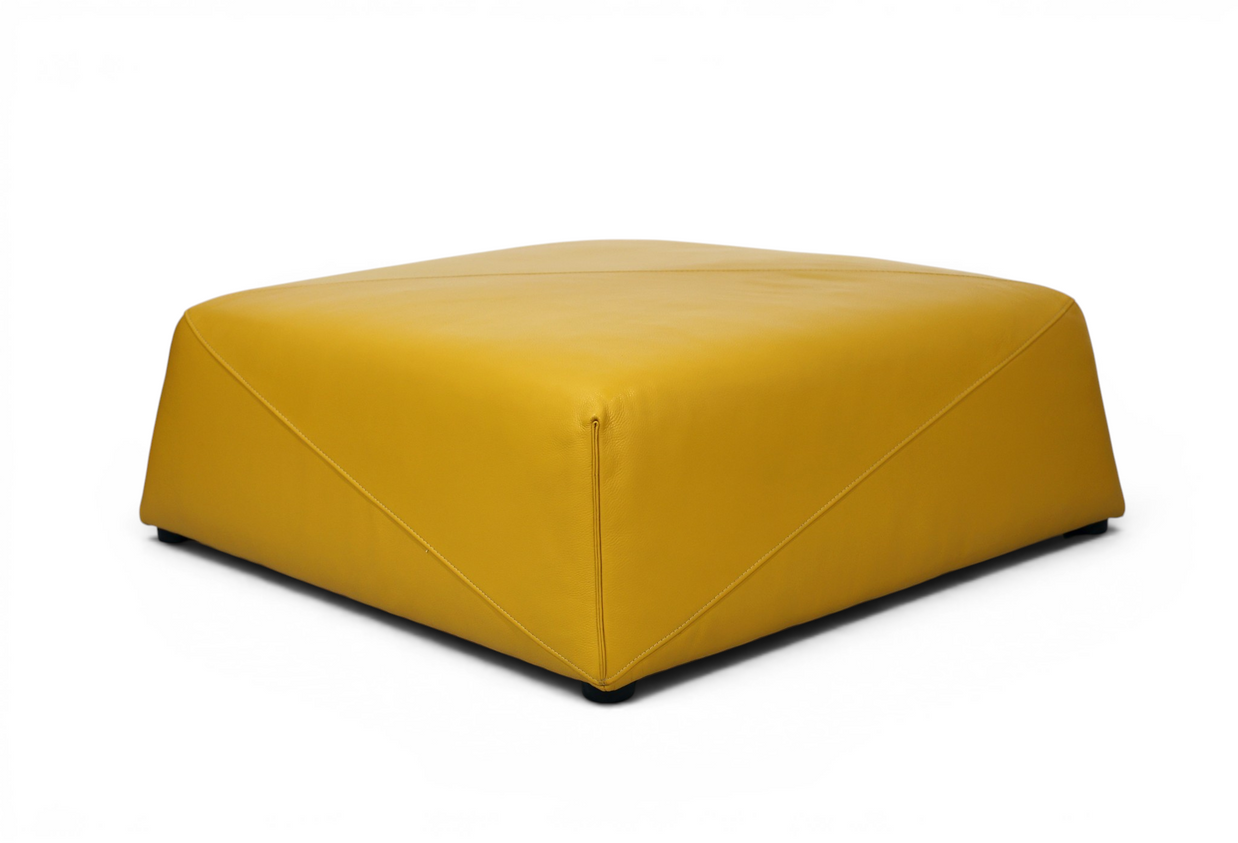 Lumina Tailored Leather Pouf
