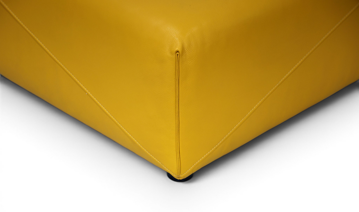 Lumina Tailored Leather Pouf