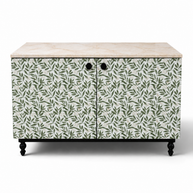 Verdura Bar Cabinet – Botanical Green & Marble Top
