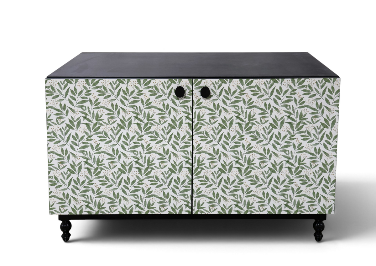 Verdura Bar Cabinet – Botanical Green & Marble Top