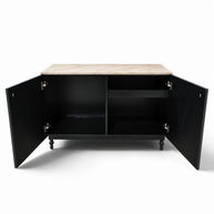 Verdura Bar Cabinet – Botanical Green & Marble Top