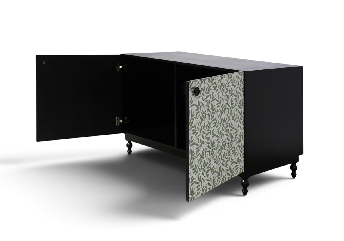 Verdura Bar Cabinet – Botanical Green & Marble Top