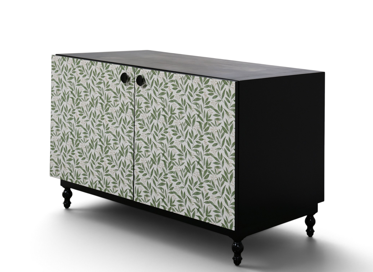Verdura Bar Cabinet – Botanical Green & Marble Top