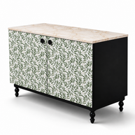 Verdura Bar Cabinet – Botanical Green & Marble Top