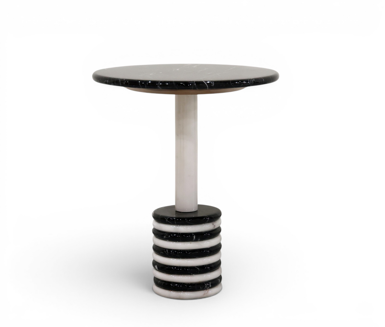 Stratum Monochromatic Marble Accent Table