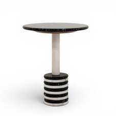 Stratum Monochromatic Marble Accent Table