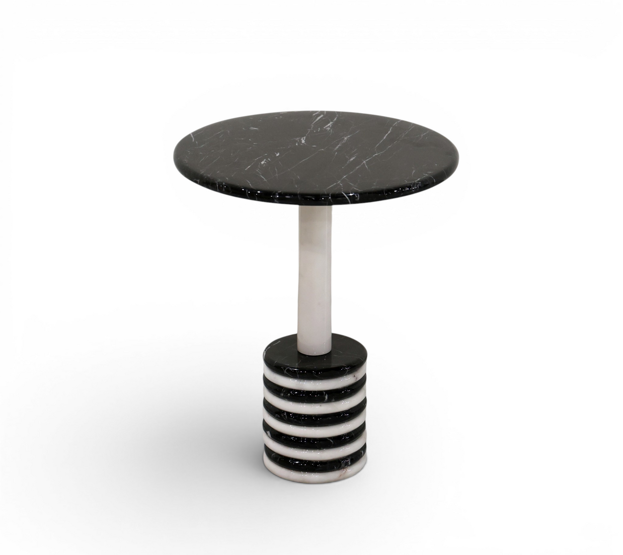 Stratum Monochromatic Marble Accent Table