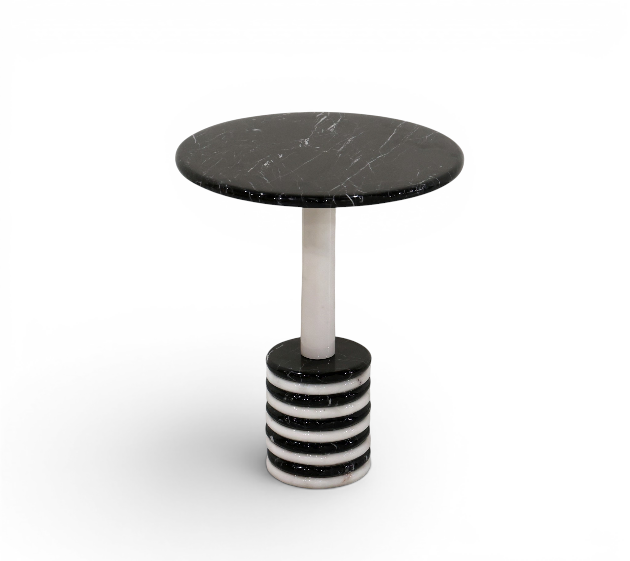 Stratum Monochromatic Marble Accent Table