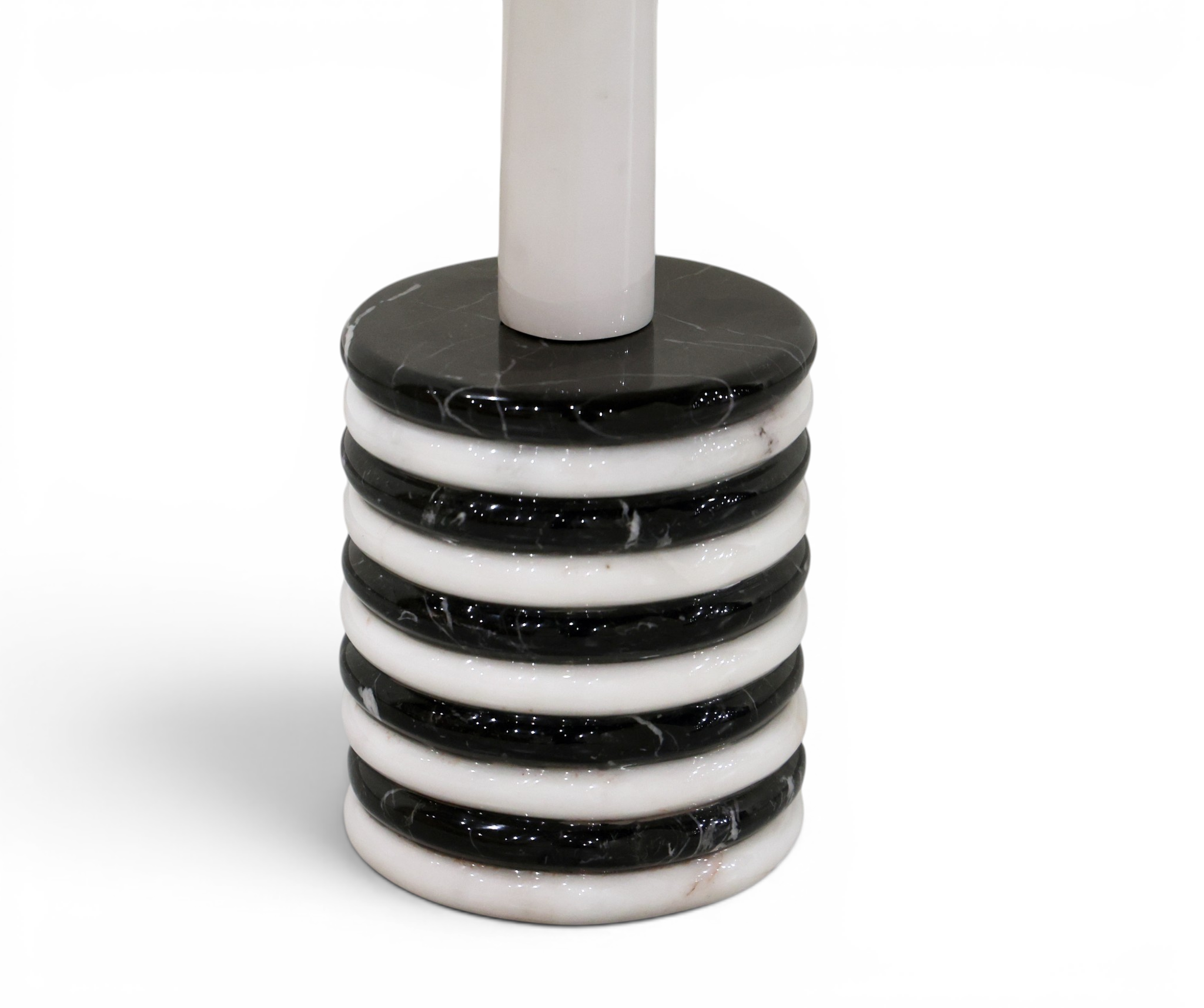 Stratum Monochromatic Marble Accent Table