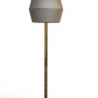 Lumina Quilted Leather & Metal Floor Lamp