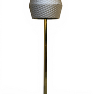 Lumina Quilted Leather & Metal Floor Lamp