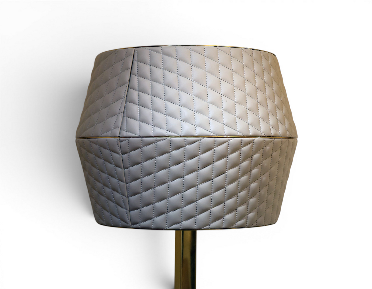 Lumina Quilted Leather & Metal Floor Lamp