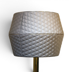 Lumina Quilted Leather & Metal Floor Lamp