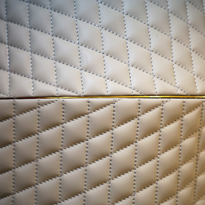 Lumina Quilted Leather & Metal Floor Lamp