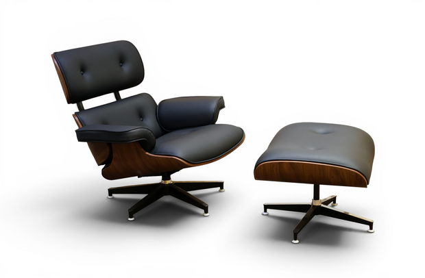 Iconic Tufted Leather Swivel Chair Set