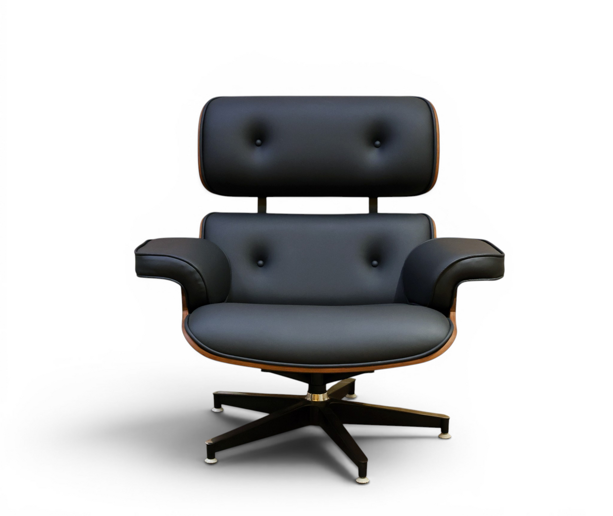 Iconic Tufted Leather Swivel Chair Set