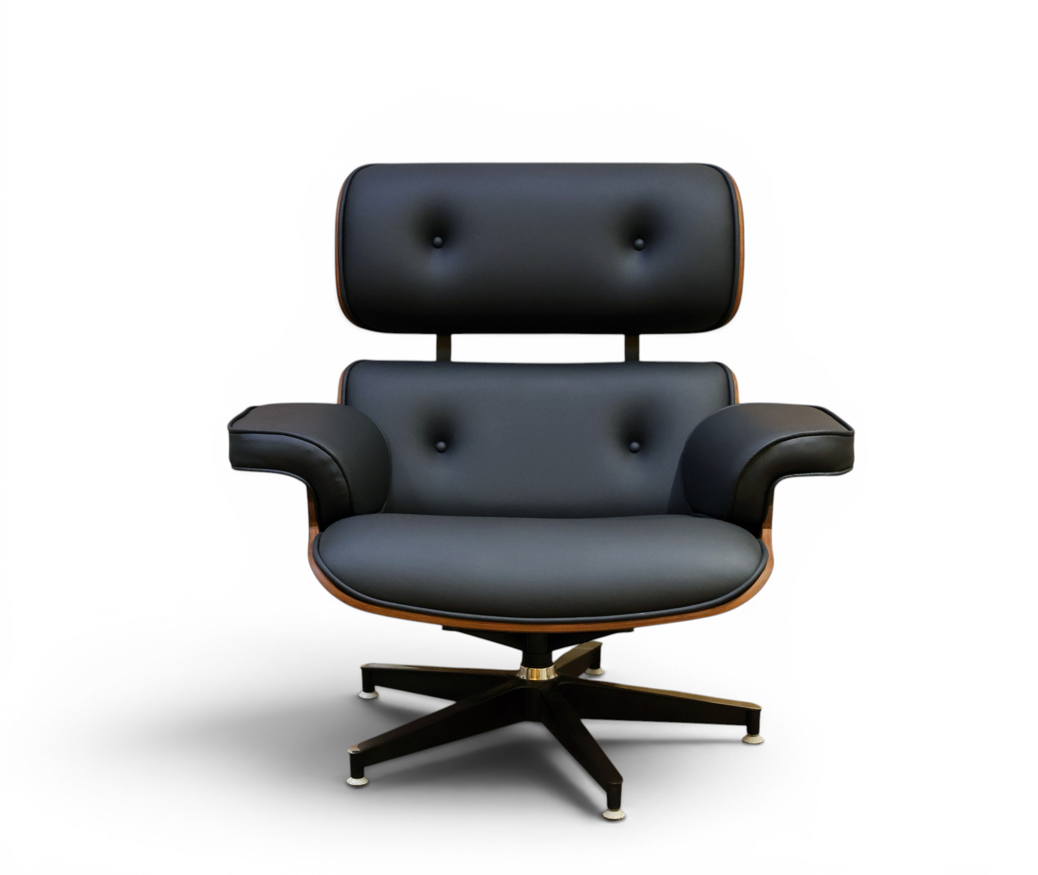 Iconic Tufted Leather Swivel Chair Set