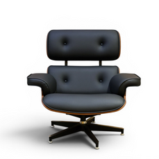 Iconic Tufted Leather Swivel Chair Set