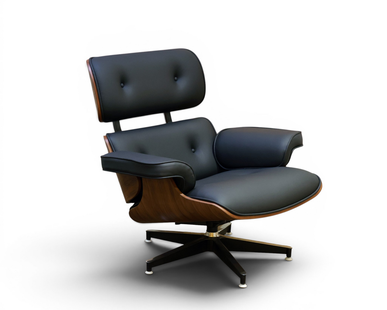 Iconic Tufted Leather Swivel Chair Set